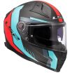 LS2 FF811 VECTOR II-06 CARBON GRID helma červená/azurová vel.M